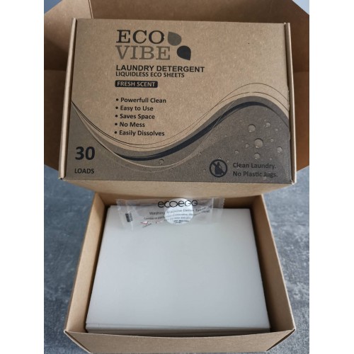 60 броя БИОРАЗГРАДИМИ ЕКО КЪРПИЧКИ / ЛИСТЧЕТА ЗА ПРАНЕ "ECO VIBE" за до 120 пранета ПЛЮС ПОДАРЪК ДЕТОКС ТАБЛЕТКА 